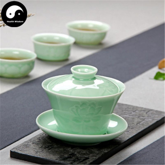 Celadon Ceramic Gaiwan Tea Cup 200ml 盖碗