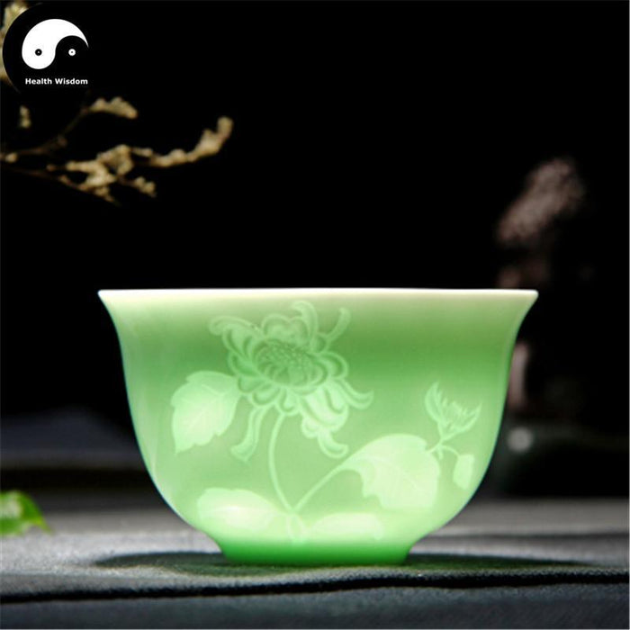 Celadon Ceramic Tea Cups 100ml*2pcs 菊