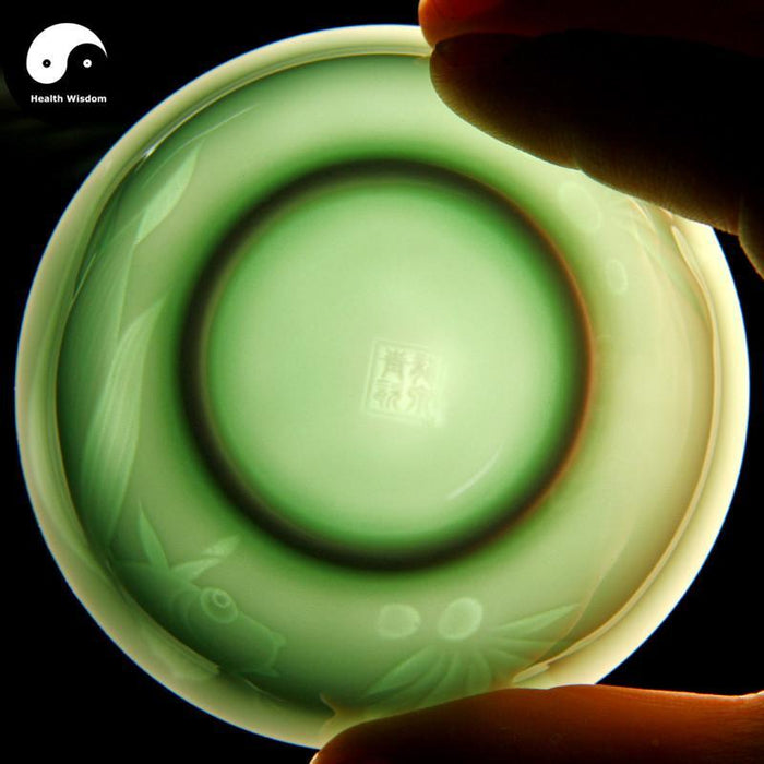Celadon Ceramic Tea Cups 100ml*2pcs 梅-Health Wisdom™