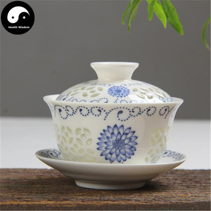 Ceramic Gaiwan Tea Cup 150ml 盖碗 玲珑瓷-Health Wisdom™