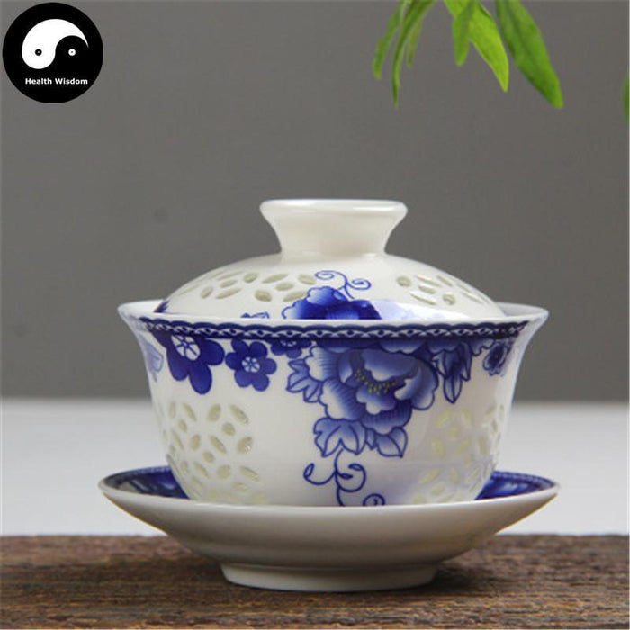 Ceramic Gaiwan Tea Cup 150ml 盖碗 玲珑瓷-Health Wisdom™