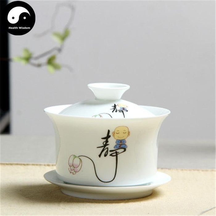 Ceramic Gaiwan Tea Cup 170ml 盖碗 白瓷 静-Health Wisdom™