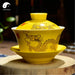 Ceramic Gaiwan Tea Cup 200ml 盖碗,Yellow Dragon-Health Wisdom™