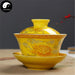 Ceramic Gaiwan Tea Cup 200ml 盖碗,Yellow Peony-Health Wisdom™
