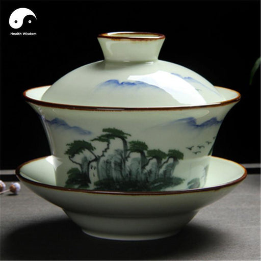 Ceramic Gaiwan Tea Cup 280ml Handpaited 手绘盖碗