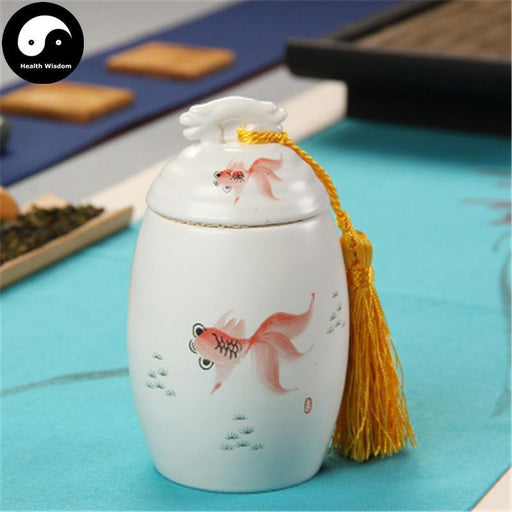 Ceramic Loose Leaf Tea Storage Ding Ware 150g 茶叶罐-Health Wisdom™
