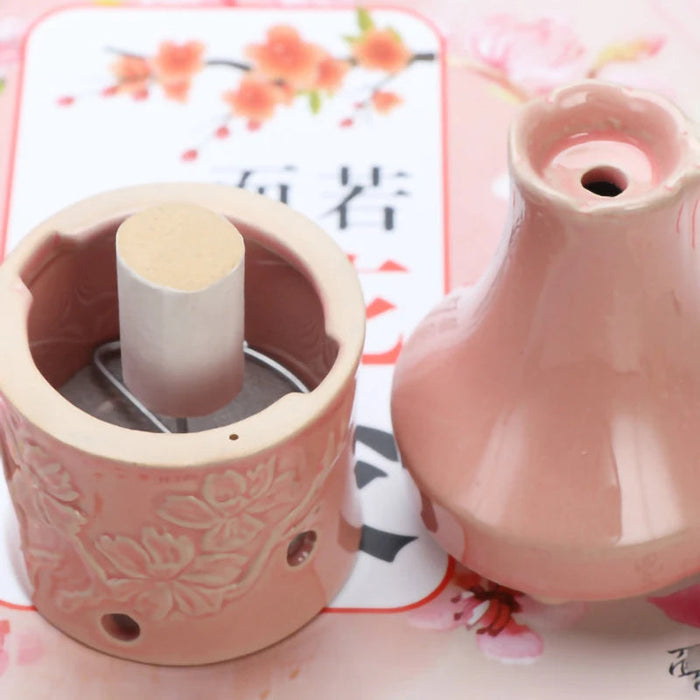 Ceramic Moxibustion Jar Facial Beauty Massage Moxa Therapy Porcelain Warm Scraping Cup Hand Hold Meridian Acupoint Massager