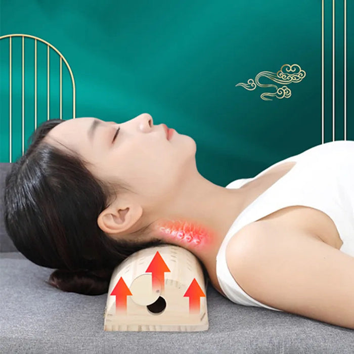 Cervical Spine Treatment Febrile Pillow Moxa Therapy Wooden Pillows Warm Neck Waist Massage Moxibustion Cure Pain Relieve
