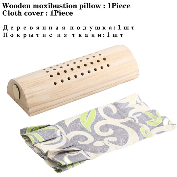 Cervical Spine Treatment Febrile Pillow Moxa Therapy Wooden Pillows Warm Neck Waist Massage Moxibustion Cure Pain Relieve