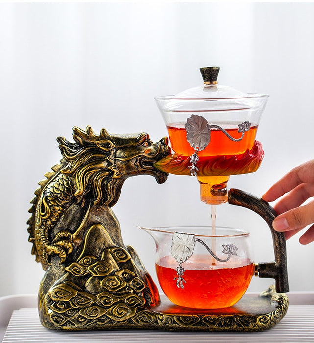 Chinese Dragon Automatic Tea Maker Teapot Heat-resistant Glass Kung Fu Tea Set Set Creative Tea Drinking