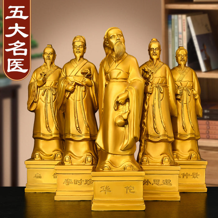 Chinese TCM Doctors Bian Que 扁鹊 copper ornaments Sun Simiao Hua Tuo Li Shizhen Zhang Zhongjing