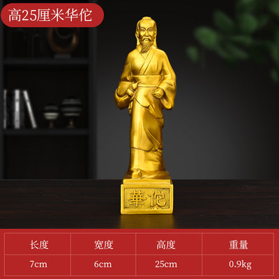 Chinese TCM Doctors Sun Simiao 孙思邈 copper ornaments Bian Que Hua Tuo Li Shizhen Zhang Zhongjing-Health Wisdom™