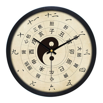 Chinese TCM Style Wall Clocks 10 Inches Ba Gua Clock H322 For Tai Chi Yoga Acupuncture Massage Lover-Health Wisdom™