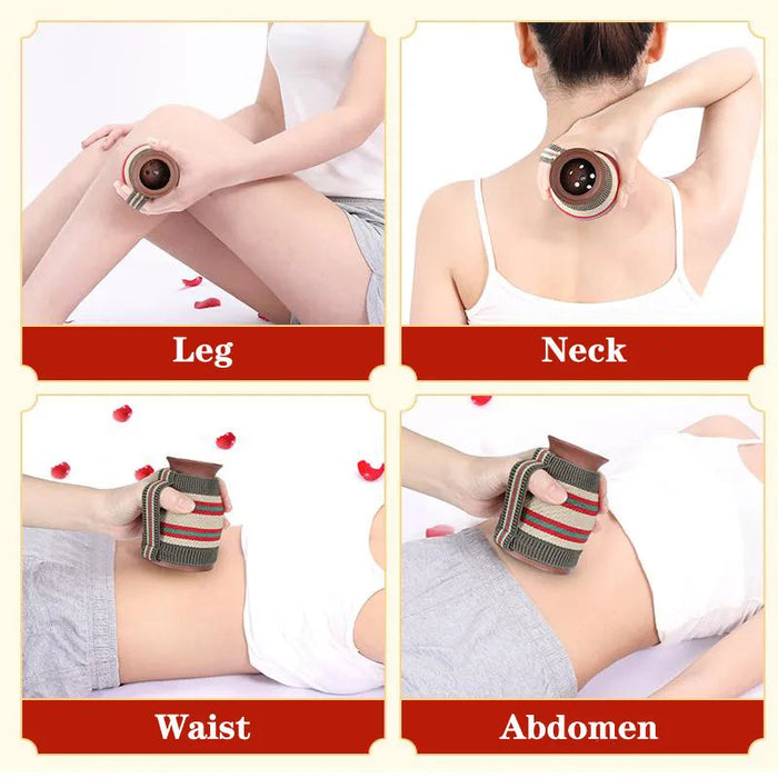 Clay Moxibustion Cup Ceramic Mugwort Stick Burner Scrape and Hot Compress Moxa Therapy Hand Hold Meridian Acupoint Massager