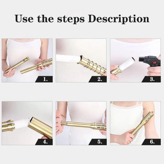 Copper Moxibustion Tool Handhold Moxa Stick Burner Rotable Massager Warm Acupoint Meridians Warm Massage Therapy Health Care-Health Wisdom™