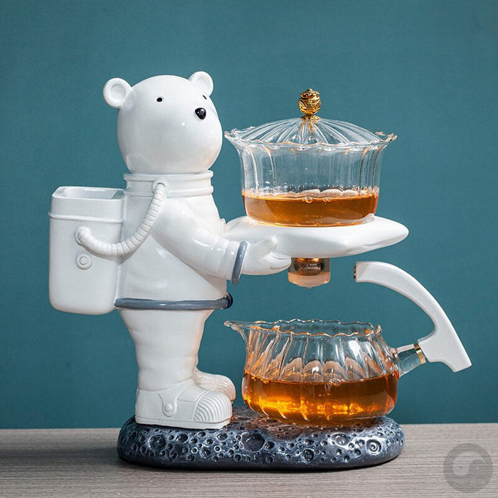 Creative Astronaut Kungfu Tea Set Automatic Glass Teapot Heat-resistant Tea Infuser Glass Tea Maker Pot With Base-Health Wisdom™