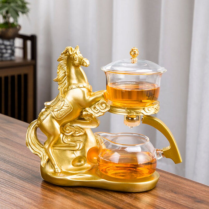 Creative Automatic Teapot Tea Infuser Magnetic Water Diversion Heat-resistant Kungfu Tea Drinking Chinese Glass Tea Set-Health Wisdom™