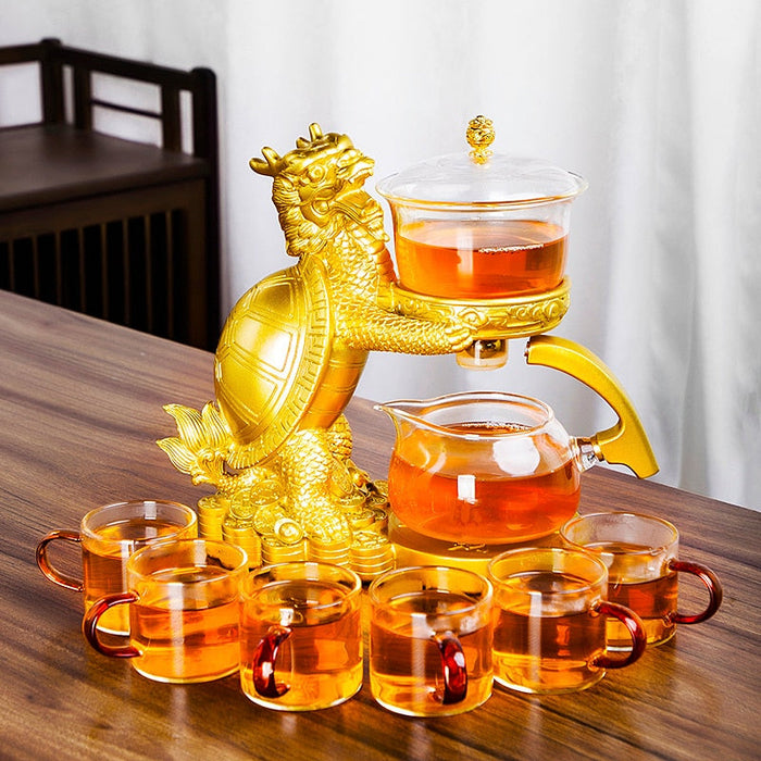 Creative Automatic Teapot Tea Infuser Tea Make Magnetic Water Diversion Heat-resistant Kungfu Tea Drinking Chinese Glass Tea Set-Health Wisdom™