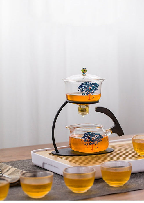 Creative Discoloration Teapot Glass Lazy Automatic Tea Making Household Puer Scented Kung Fu tea Tea Set Infuser Drinking-Health Wisdom™