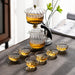 Creative Flower Arrangement Teapot Glass Lazy Automatic Tea Making Household Pu&#39;er Scented Kung Fu tea Tea Set Infuser Drinking