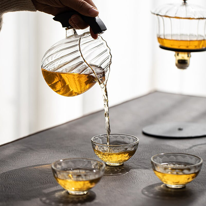Buy Creative Flower Arrangement Teapot Glass Lazy Automatic Tea Making ...