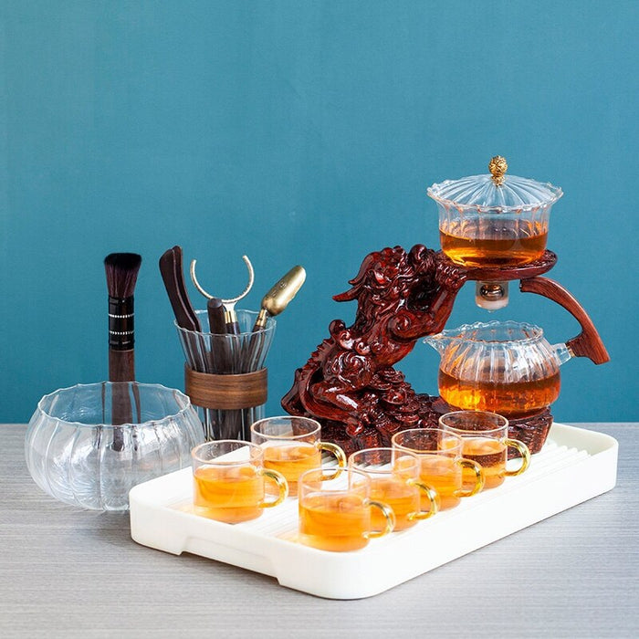 Creative GlassTea Set Automatic Teapot Tea Heat-resistant Kungfu Tea Drinking Tea Make Brave Troops-Health Wisdom™
