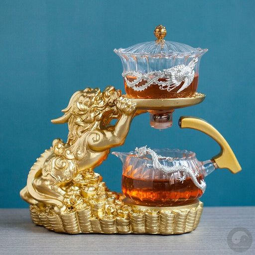 Creative GlassTea Set Automatic Teapot Tea Heat-resistant Kungfu Tea Drinking Tea Make Brave Troops
