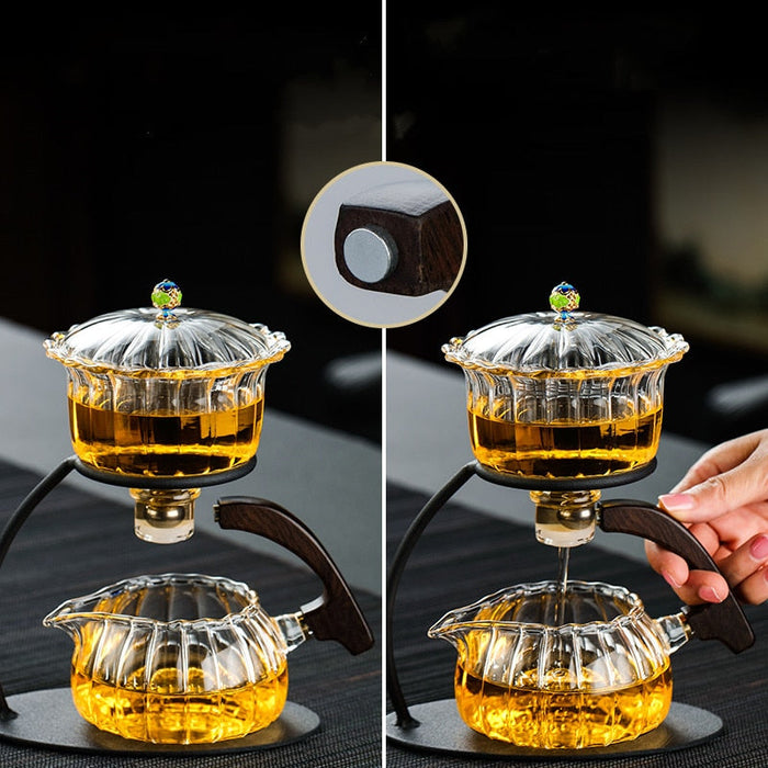 Creative Heat-resistant Teapot Glass Automatic Tea Making Puer Scented Kung Fu tea Tea Set Infuser Drinking Tea Maker