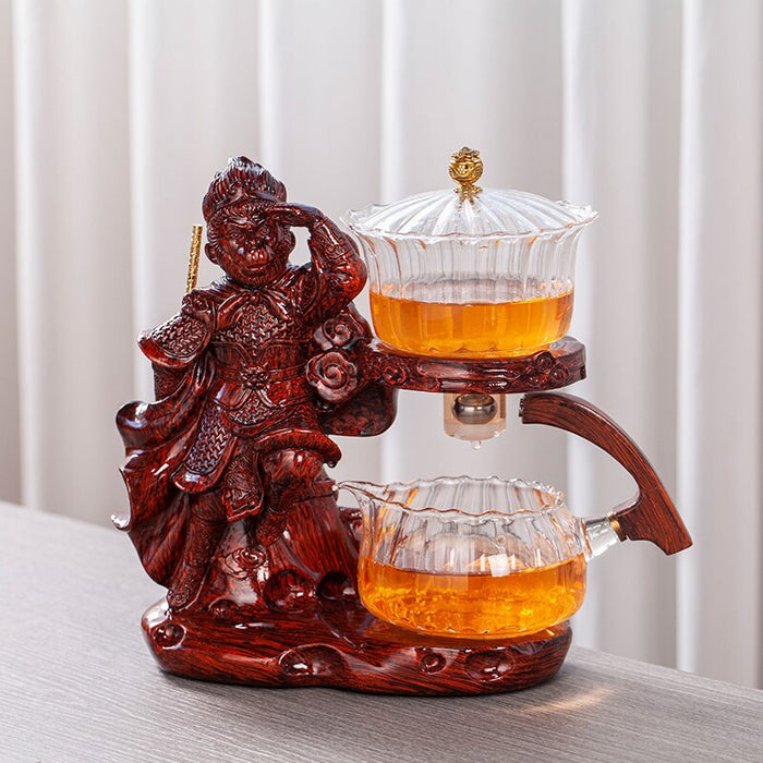 Creative Monkey King Glass Tea Set Automatic Teapot Tea Heat-resistant Kungfu Tea Drinking Tea Make Puer Tea Infuser-Health Wisdom™