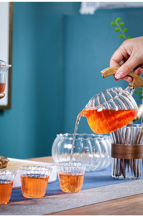 Creative Tea Set Elephant Shape Automatic Tea Set Pu&#39;er Oolong Teapot And Cup Set Heat-resistant Glass Teapot With Base-Health Wisdom™