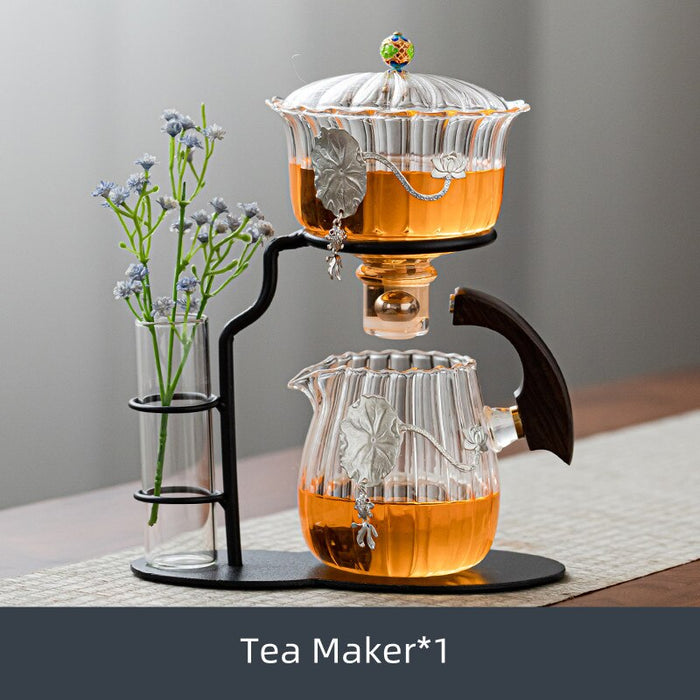 Creative Teapot Glass Automatic Tea Making Household Pu&#39;er Scented Kung Fu Tea Set Infuser Drinking Tea Maker Heat-resistant Gl-Health Wisdom™