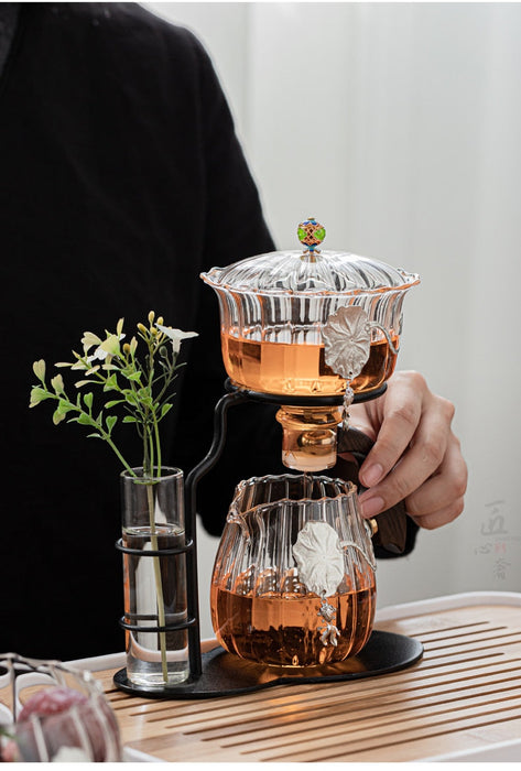 Creative Teapot Glass Automatic Tea Making Household Pu&#39;er Scented Kung Fu Tea Set Infuser Drinking Tea Maker Heat-resistant Gl