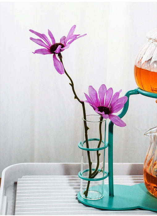 Creative flower arrangement Teapot Glass Lazy Automatic Tea Making Household Black Tea Tea Set Infuser Drinking-Health Wisdom™