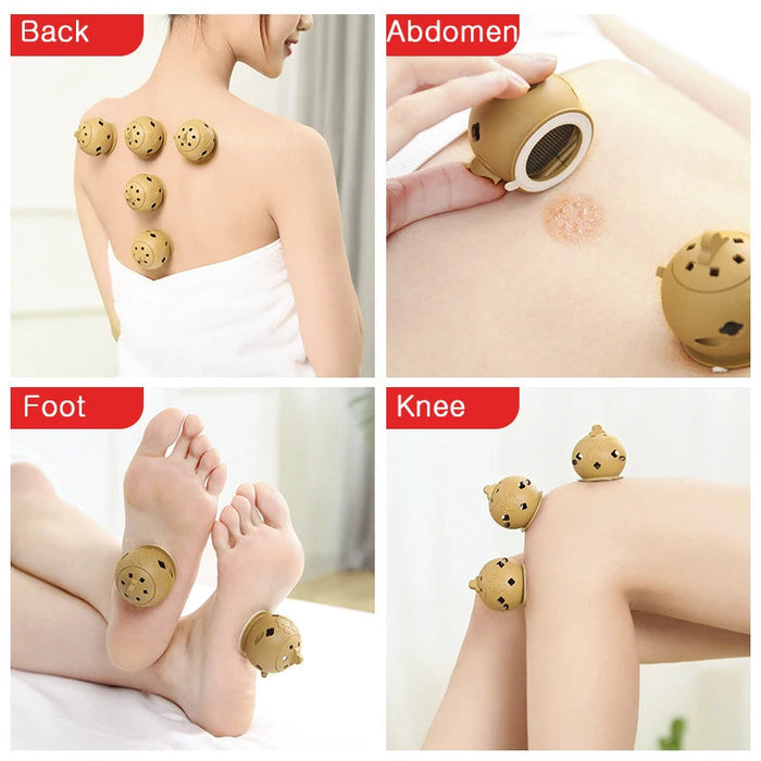 Cupping Massage Moxibustion Box Moxa Sticks Burner Acupuncture Point Therapy Women Gynaecopathia Heating Therapy Pain Relief-Health Wisdom™