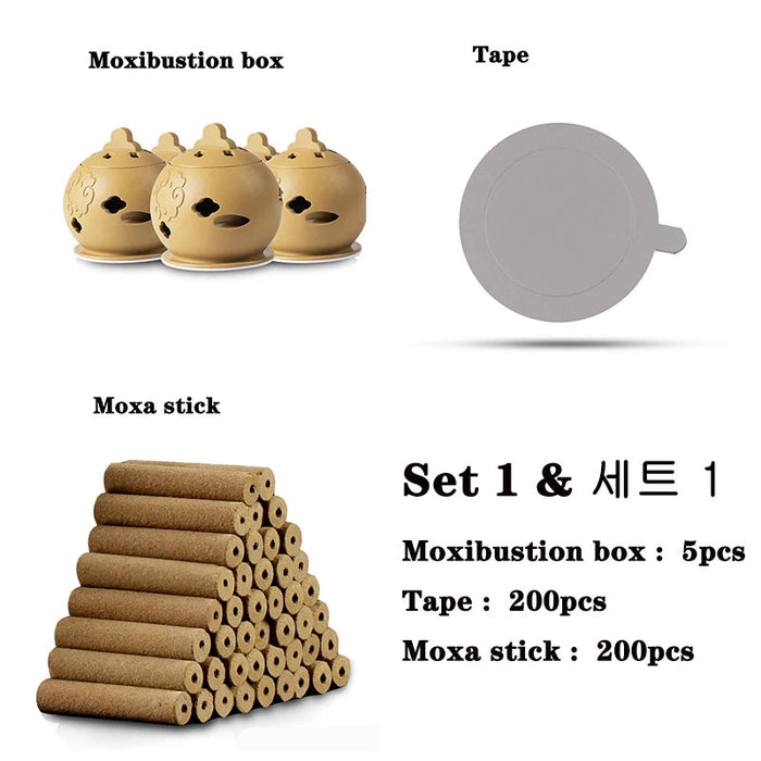 Cupping Massage Moxibustion Box Moxa Sticks Burner Acupuncture Point Therapy Women Gynaecopathia Heating Therapy Pain Relief