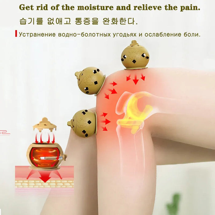 Cupping Massage Moxibustion Box Moxa Sticks Burner Acupuncture Point Therapy Women Gynaecopathia Heating Therapy Pain Relief