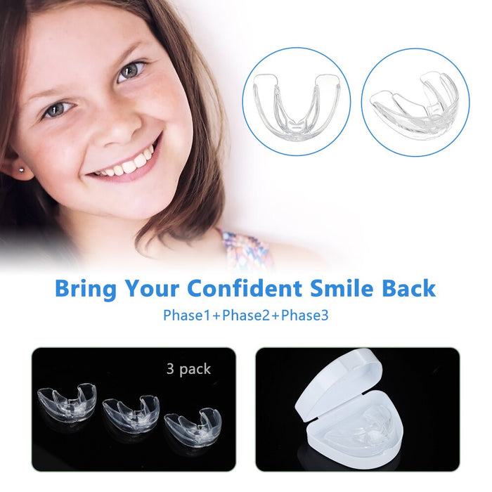 Dental Orthodontic Braces Set 3 Stages Silicone Alignment Trainer Teeth Retainer Bruxism Mouth Guard Kids Teeth Straightener-Health Wisdom™