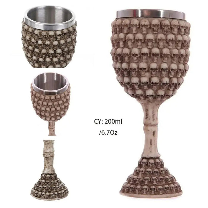 Dragon King Resin Stainless Steel Goblet 200ml Retro Wine Glass Gothic Cocktail Glasses Whiskey Cup Pub Bar Drinkware-Health Wisdom™