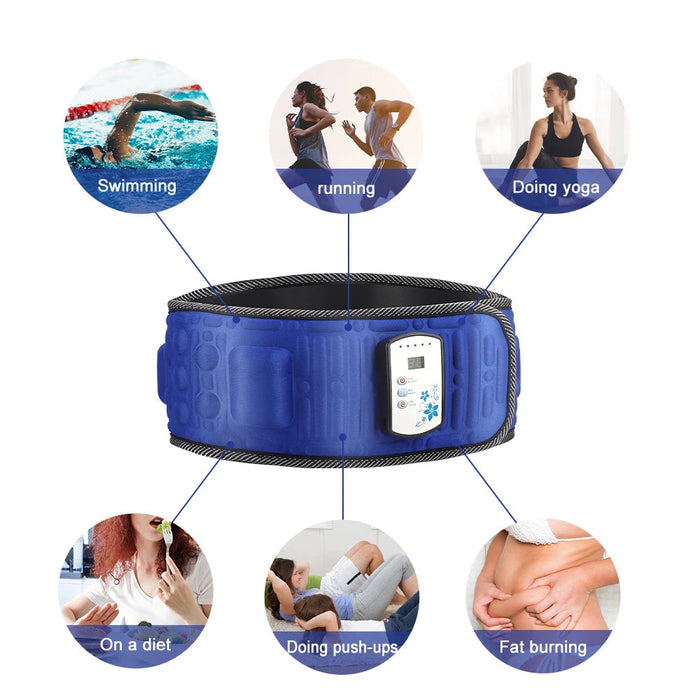Electric Abdominal Stimulator Body Vibrating Slimming Belt Belly Muscle Waist Trainer Massager X5 Times Weight Loss Fat Burning-Health Wisdom™