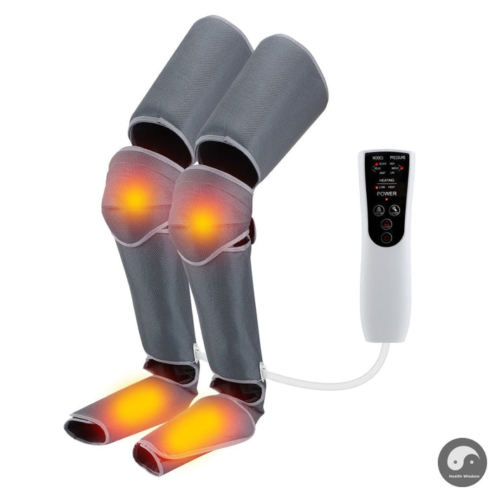 Electric Air Compression Leg Massager Pneumatic Foot and Calf Heated Air Wraps Handheld Controller Muscle Relax Pain Relief