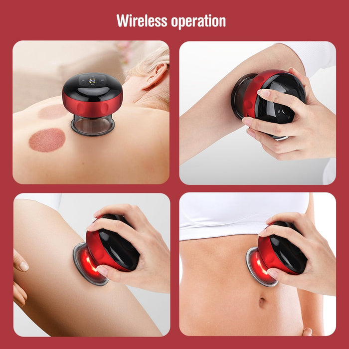 Electric Cupping Massage Device Intelligent Breathing LCD Display Guasha Scraping Heating Vacuum Negative Pressure Body Massager-Health Wisdom™