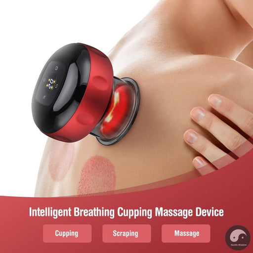 Electric Cupping Massage Device Intelligent Breathing LCD Display Guasha Scraping Heating Vacuum Negative Pressure Body Massager-Health Wisdom™