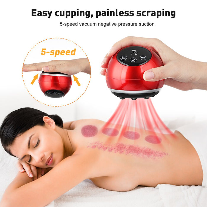 Electric Cupping Massager Vacuum Suction Cups Red Light Anti Cellulite Magnet Therapy Guasha Scraping Fat Burner Slimming