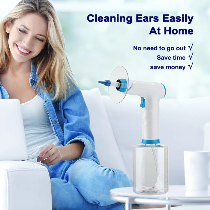 Electric Ear Cleaner 500ml Water Cup Ear Wax Removal Irrigation 4-Level Washer Safety Soft Tips for Adults Health Care Charging