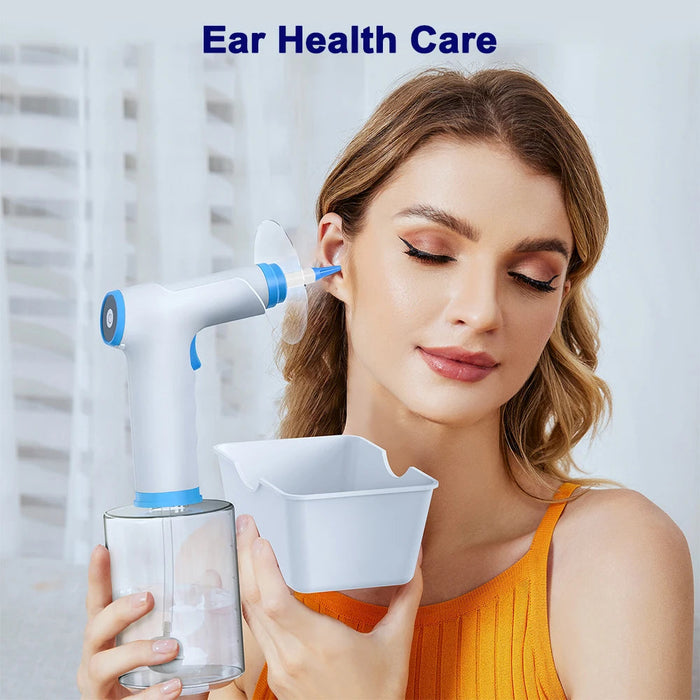 Electric Ear Cleaner 500ml Water Cup Ear Wax Removal Irrigation 4-Level Washer Safety Soft Tips for Adults Health Care Charging