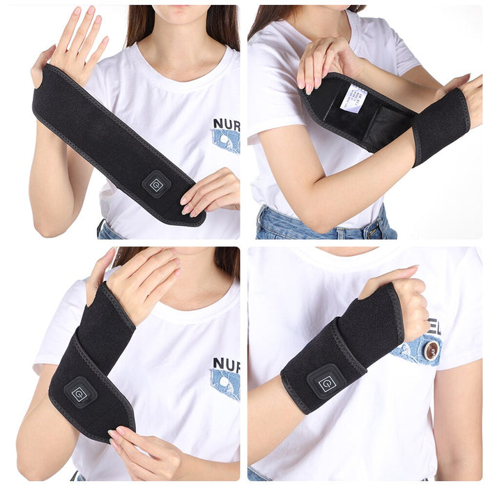 Electric Far Infrared Heating Wrist Brace Support for Arthritis Pain Relief Hand Tendinitis Wormwood Therapy Heated Wristband