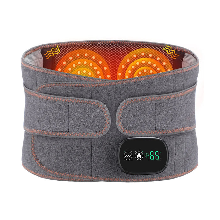 Electric Heating Belt Waist Massager Vibration Red Light Hot Compress Physiotherapy Lumbar Back Support Brace Pain Relief Charge-Health Wisdom™
