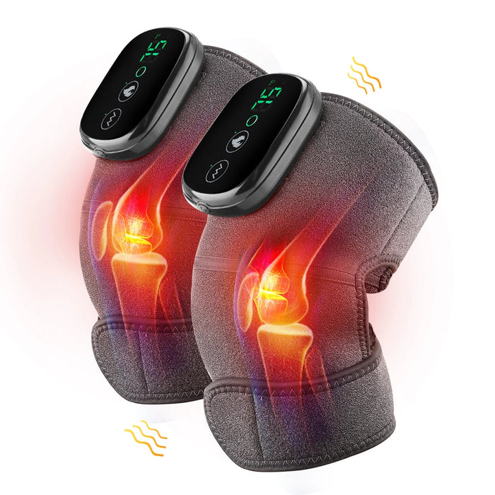 Electric Heating Knee Shoulder Massager Pad Brace LED Vibrators Orthopedics Belt 65℃ Arthritis Pain Relief Physiotherapy Charge-Health Wisdom™