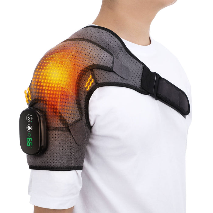 Electric Heating Shoulder Brace LED Display Vibration Shoulder Massage Support Belt Strap For Arthritis Joint Injury Pain Relief