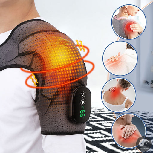 Electric Heating Shoulder Brace LED Display Vibration Shoulder Massage Support Belt Strap For Arthritis Joint Injury Pain Relief-Health Wisdom™